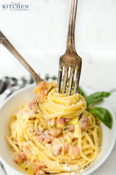 Bowl of pasta carbonara